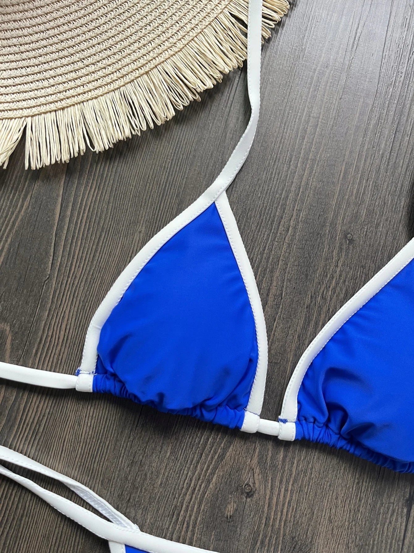 Brasil Flag Contrast Split Bikini Set
