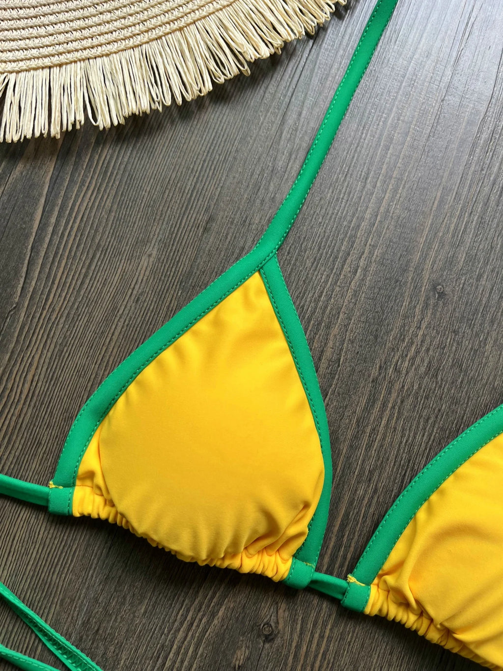 Brasil Flag Contrast Split Bikini Set